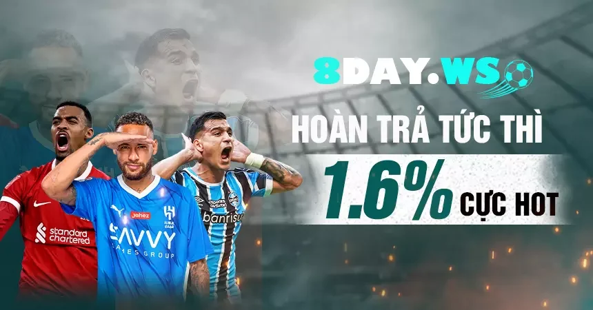 8DAY Hoàn trả tức thì 1.6%