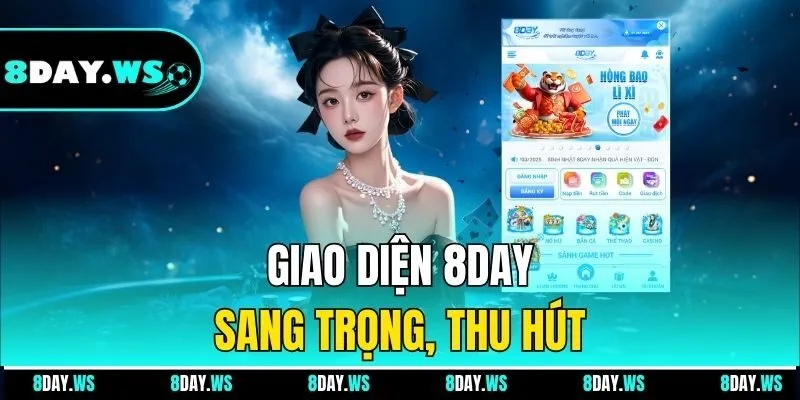 Giao diện 8DAY sang trọng, thu hút